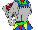Desenho Elefante a actuar pintado por lia