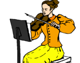 Desenho Dama violinista pintado por cla