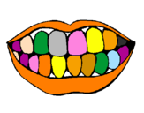 Desenho Boca e dentes pintado por DENTE