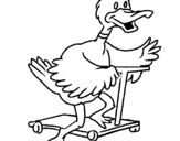 Desenho Pato em patins pintado por rita