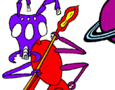 Desenho Formiga alienigena pintado por joao marcelo