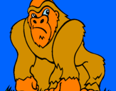 Desenho Gorila pintado por Leanderson