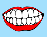 Desenho Boca e dentes pintado por larissa