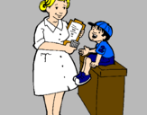 Desenho Enfermeira e menino pintado por maju955