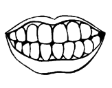 Desenho Boca e dentes pintado por milanez