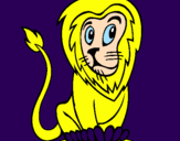 Desenho Leão pintado por chato