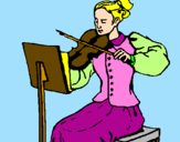 Desenho Dama violinista pintado por karen 