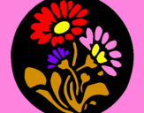 Desenho Gravado com flores pintado por gustavo gatnho
