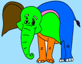 Desenho Elefante feliz pintado por GABRIEL