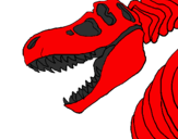 Desenho Esqueleto tiranossauro rex pintado por gfg