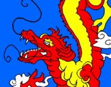 Desenho Dragão japonês pintado por marco  antonio.