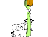 Desenho Dentes e escova de dentes pintado por ruben