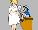 Desenho Enfermeira e menino pintado por juma955