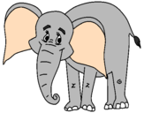 Desenho Elefante feliz pintado por fofa