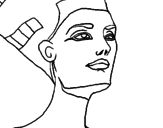 Desenho Busto de Nefertiti pintado por Nathália