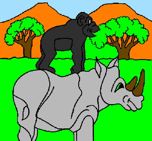 Desenho Rinoceronte e gracioso pintado por JOAO   VICTOR