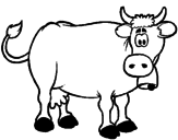 Desenho Vaca leiteira pintado por garça vaca para imprimir