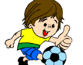 Desenho Rapaz a jogar futebol pintado por STTRET