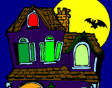 Desenho Casa do mistério pintado por larissa  vicalvi  rocha