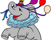 Desenho Elefante com 3 balões pintado por Bruno