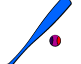 Desenho Bastão de basebol e bola pintado por lucas galvao