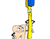 Desenho Dentes e escova de dentes pintado por Pedro Henrique