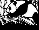 Desenho Urso panda a comer pintado por 6