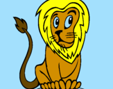 Desenho Leão pintado por vitoria