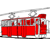 Desenho Eléctrico com passageiros pintado por david
