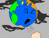 Desenho Terra doente pintado por david