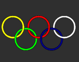 Desenho Argolas dos jogos olimpícos pintado por Tamires