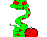 Desenho Serpente e maçã pintado por Murilo