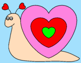 Desenho Caracol coração  pintado por karollyna