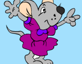 Desenho Rata com vestido pintado por Livia