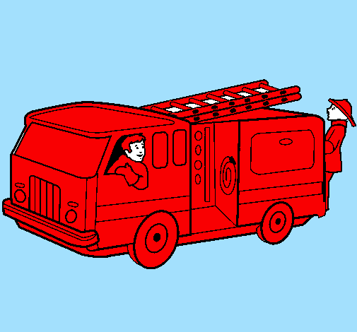 Bombeiros no camião 
