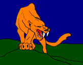 Desenho Tigre com dentes afiados pintado por Starsky 