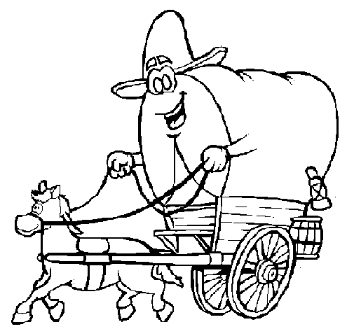 Desenho Carroça vaqueiro pintado por carroça