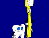 Desenho Dentes e escova de dentes pintado por sabrina ribeiro de lima