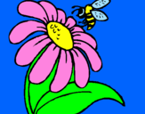 Desenho Margarida com abelha pintado por nara