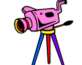 Desenho Câmera de cinema pintado por thayna