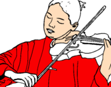 Desenho Violinista pintado por opyu