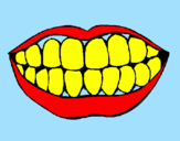 Desenho Boca e dentes pintado por vivian