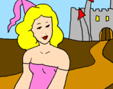 Desenho Princesa e castelo pintado por XD-ANA MARIA