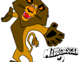 Desenho Madagascar 2 Alex 2 pintado por rita, barbara e diogo