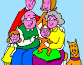 Desenho Família pintado por matilde