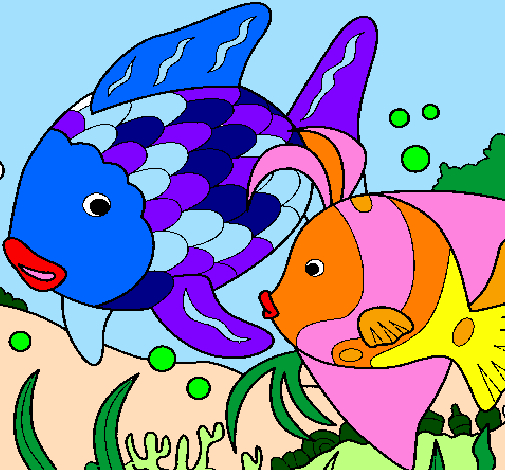 Desenho de peixe pintado e colorido por Netan o dia 17 de Agosto do 2012