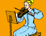 Desenho Dama violinista pintado por rafinha