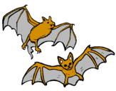 Desenho Um par de morcegos pintado por maria