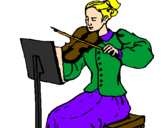 Desenho Dama violinista pintado por jamilly