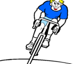 Desenho Ciclista com gorro pintado por gabrielle